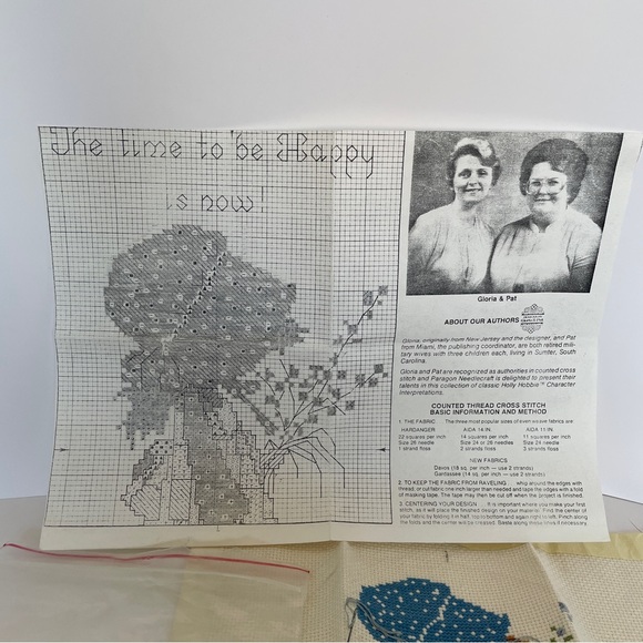 Started Vintage Holly Hobby Cross Stitch Kit - thread & pattern included - Picture 4 of 11